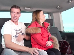 Brunette chick enjoys while riding a dick in the car - HD